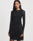 Luca Mesh Paneled Top Black Tops - Tees rag & bone 