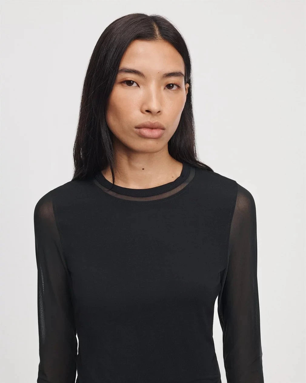 Luca Mesh Paneled Top Black Tops - Tees rag &amp; bone 