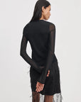 Luca Mesh Paneled Top Black Tops - Tees rag & bone 