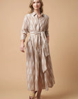 Luciana Ikat Dress Khaki