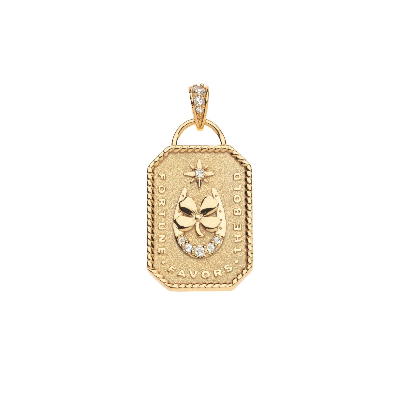 Lucky Bold and The Brave Dogtag Pendant 16-18" Classic Rolo Chain Necklaces Jane Win 