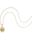 Lucky Frog Petite Embellished Coin 16-18" Beaded Satellite Chain