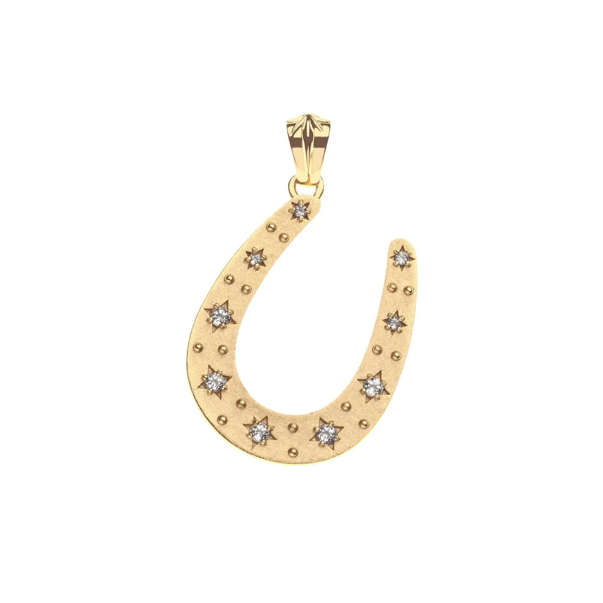 Lucky Starry Horseshoe Pendant 16-18" Classic Rolo Necklaces Jane Win 