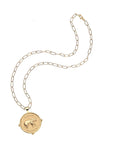 Lucky Bonne Chance Original Pendant Coin 18" Drawn Link Necklaces Jane Win 