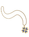Lucky In Love Clover Pendant Lapis 18" Grande Rolo Necklaces Jane Win 