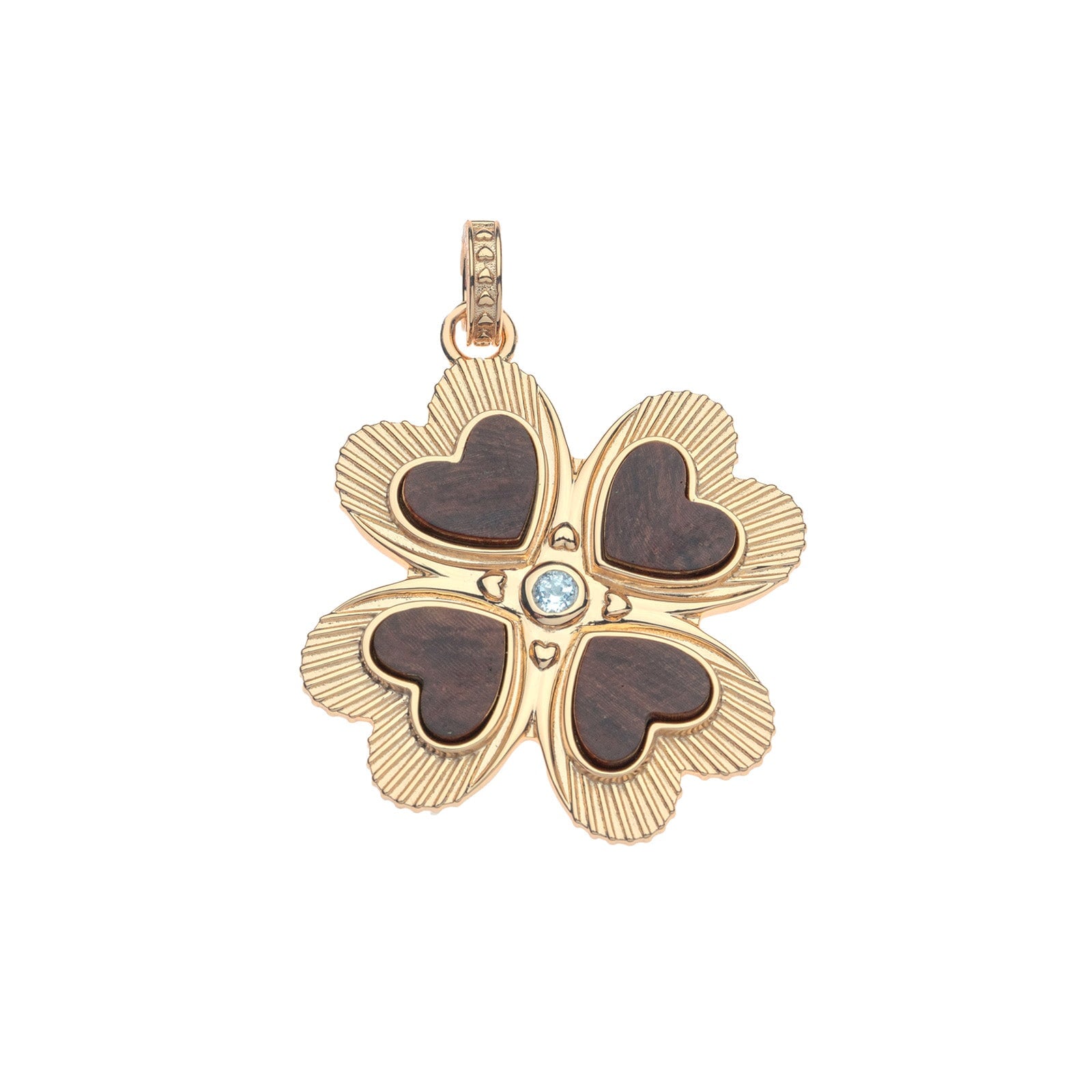 Lucky in Love Clover Pendant with Wood 18" Drawn Link Necklaces Jane Win 