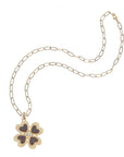 Lucky in Love Clover Pendant with Wood 18" Drawn Link Necklaces Jane Win 