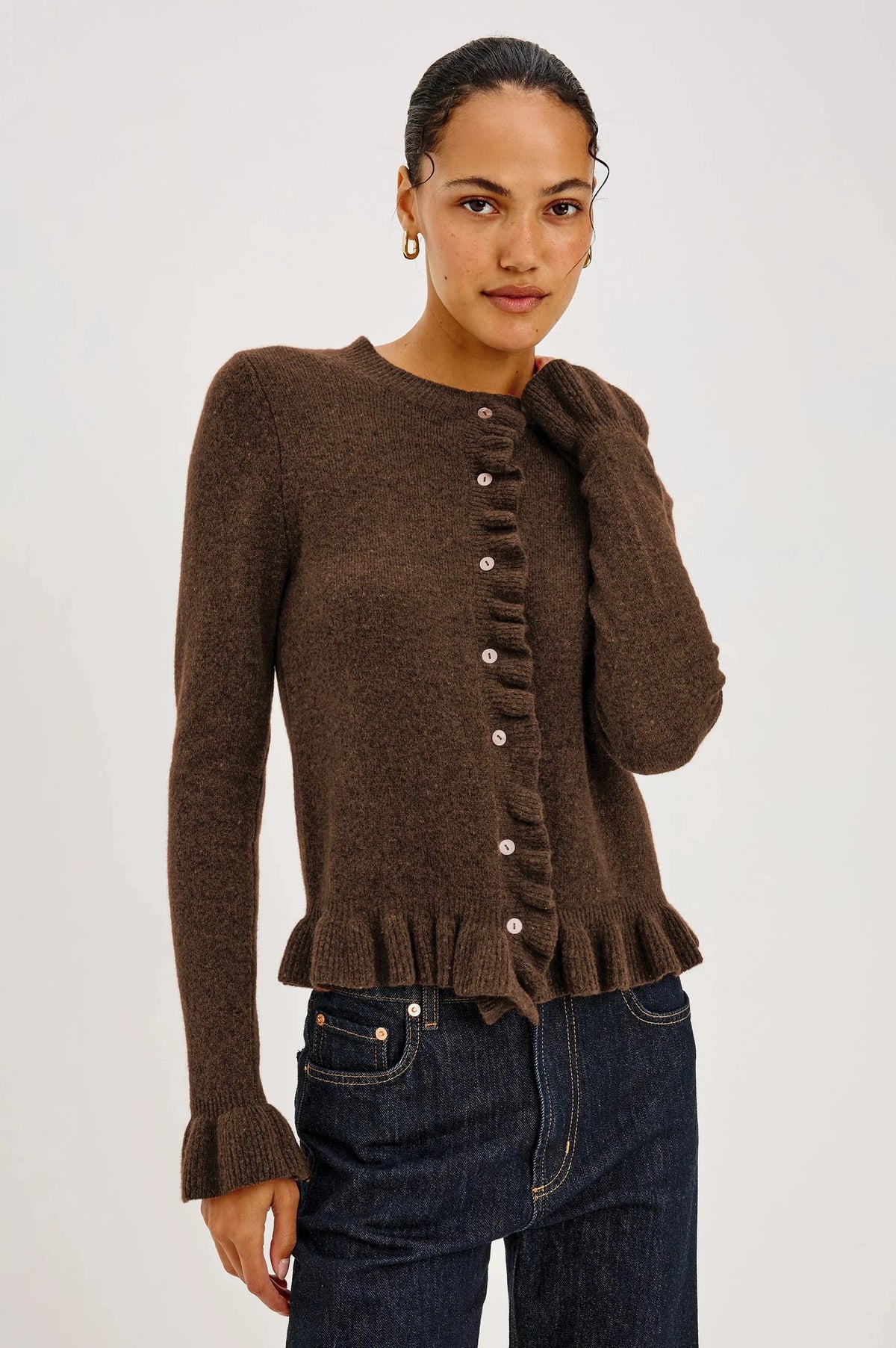 Mandy Chocolate Sweater - Cardigans Rails 