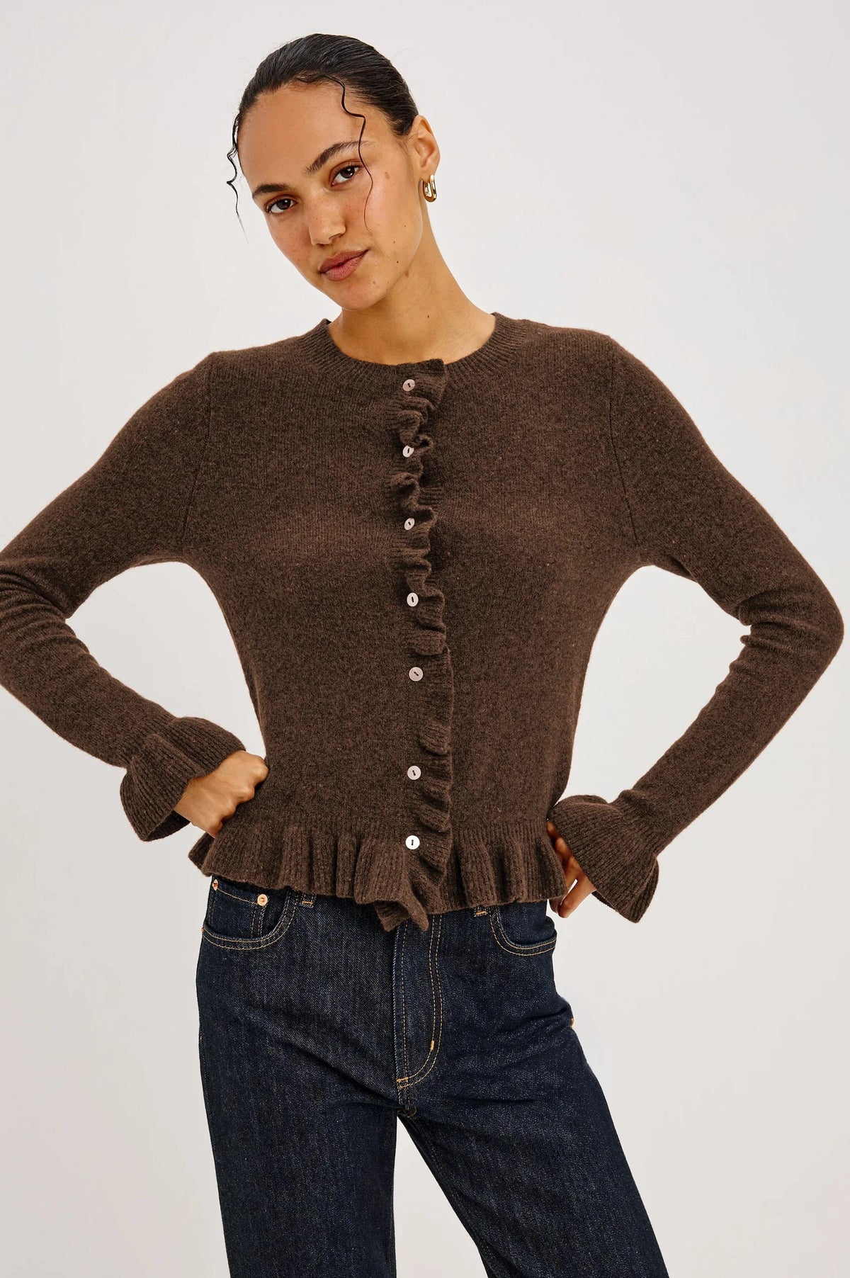 Mandy Chocolate Sweater - Cardigans Rails 