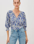 Mariah Top Blue Marguerite Tops - Blouses Rails 