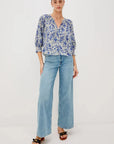 Mariah Top Blue Marguerite Tops - Blouses Rails 
