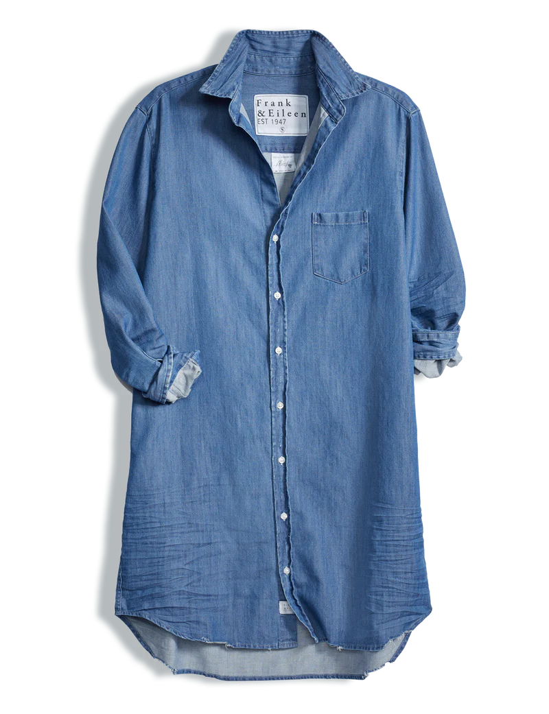 Mary Classic Shirtdress Vintage Stonewashed Indigo Dresses - Short Frank & Eileen 