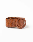 Wrapped Leather Belt Circle Buckle Tan Belts Dragon Diffusion 