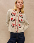 Mavie Cardigan Carmine Floral Sweater - Cardigans Rails 