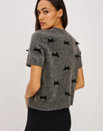 Michele Charcoal Velvet Bows Sweater - Crewneck Rails 
