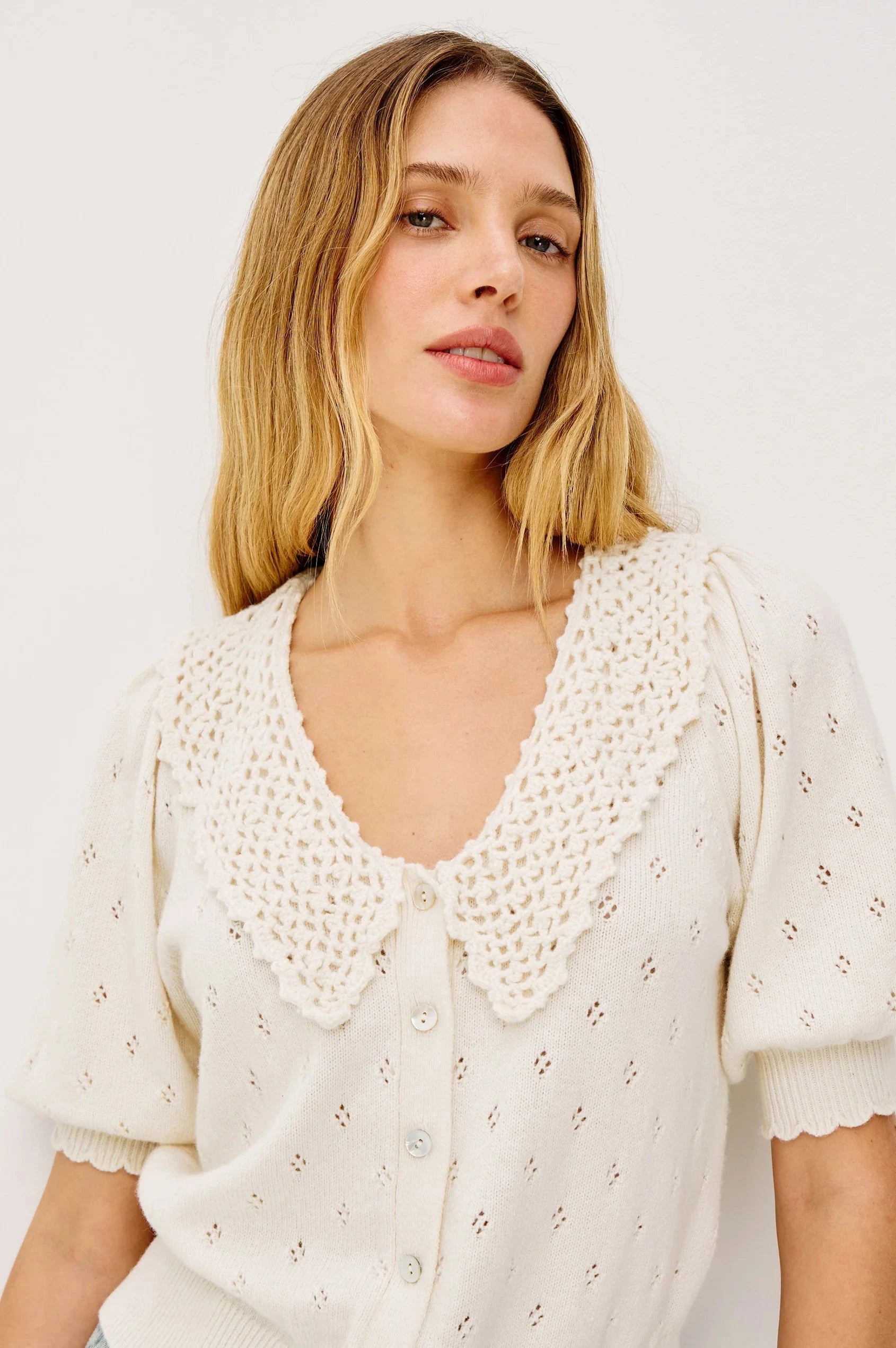 Mindy Top Ivory Sweater - Cardigans Rails 