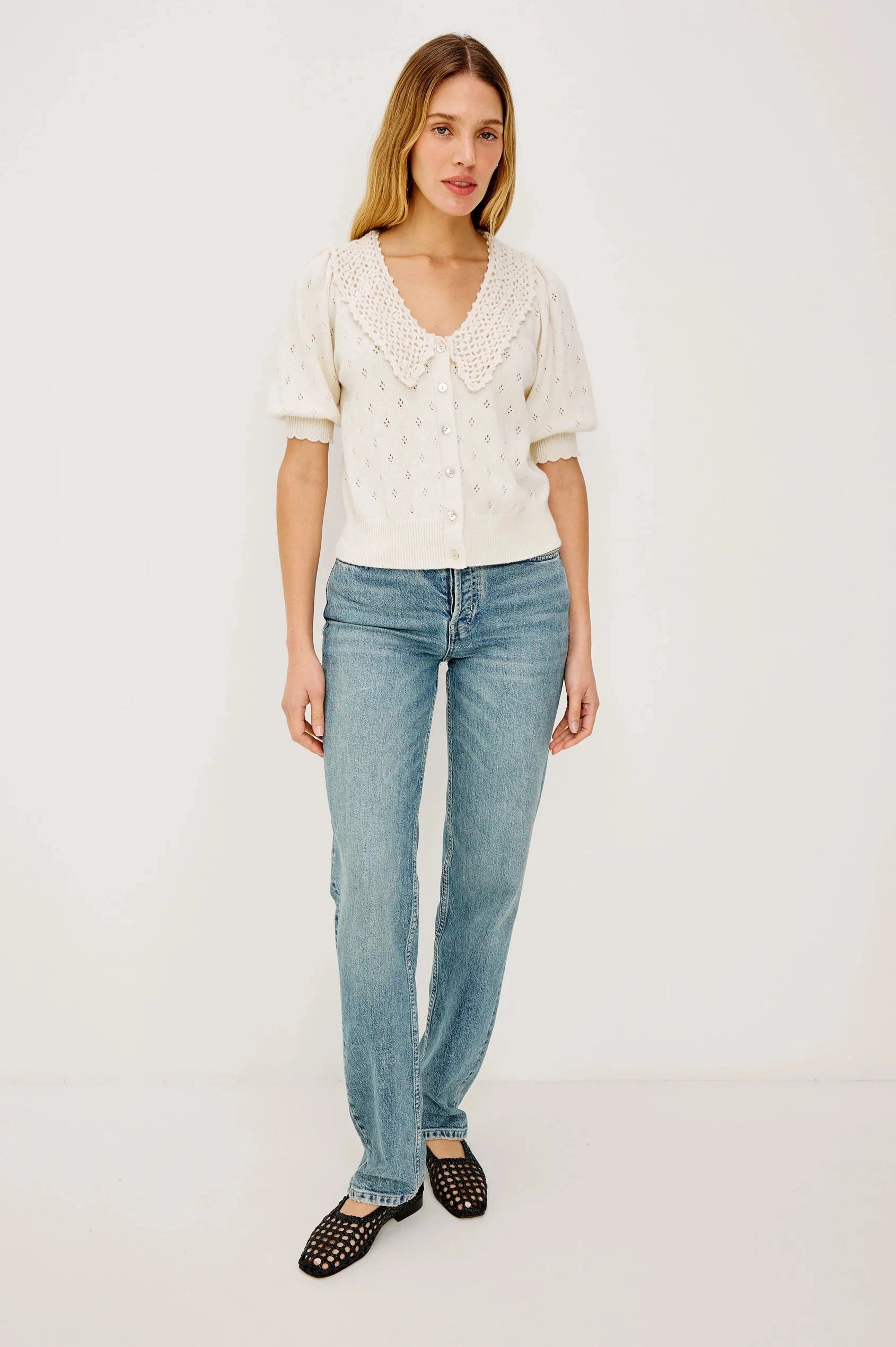Mindy Top Ivory Sweater - Cardigans Rails 