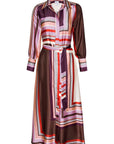 Herminia Dress Chocolate Geo Stripe Dresses - Midi Misa 