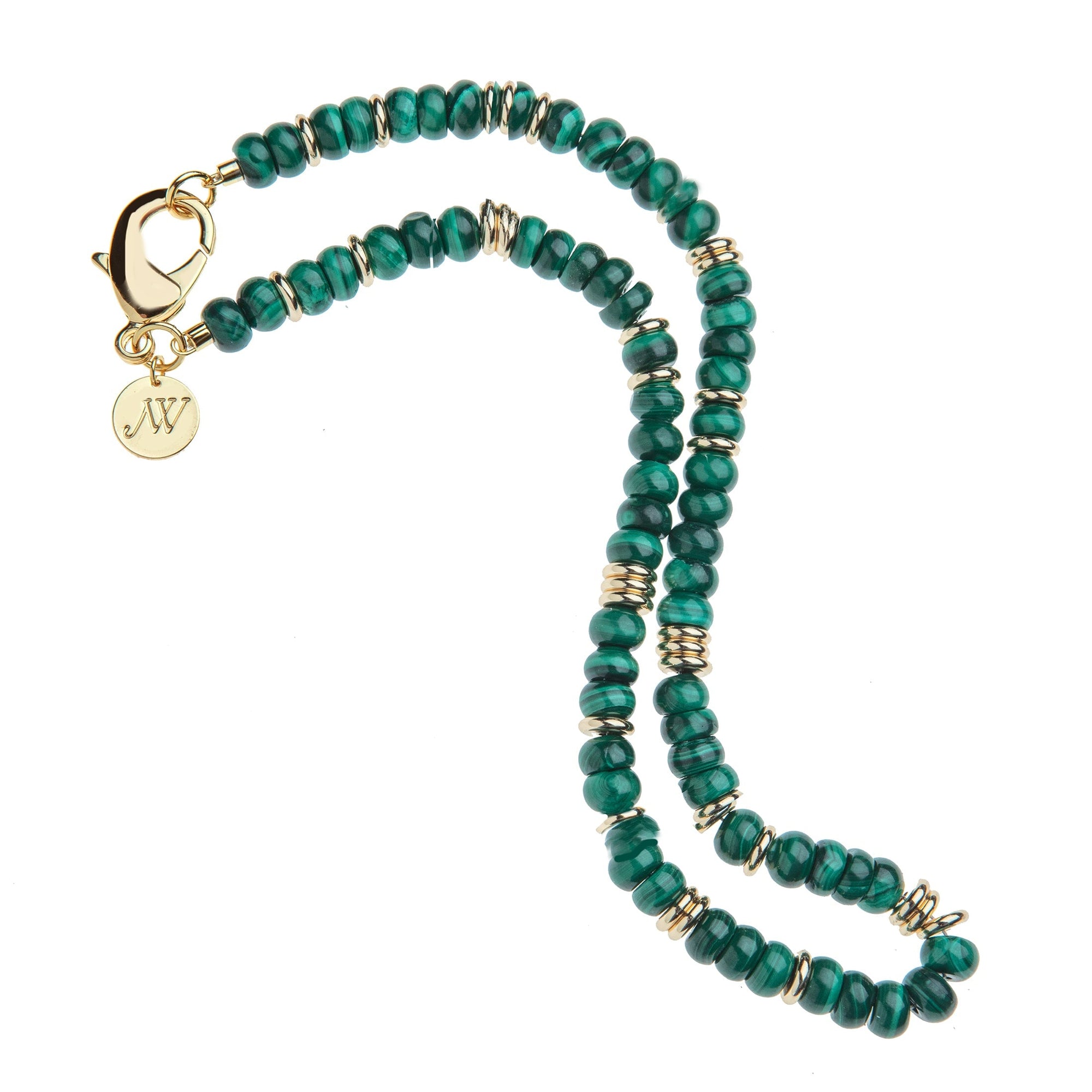 Gumdrop Beaded Necklace Malachite 18" Necklaces Jane Win 