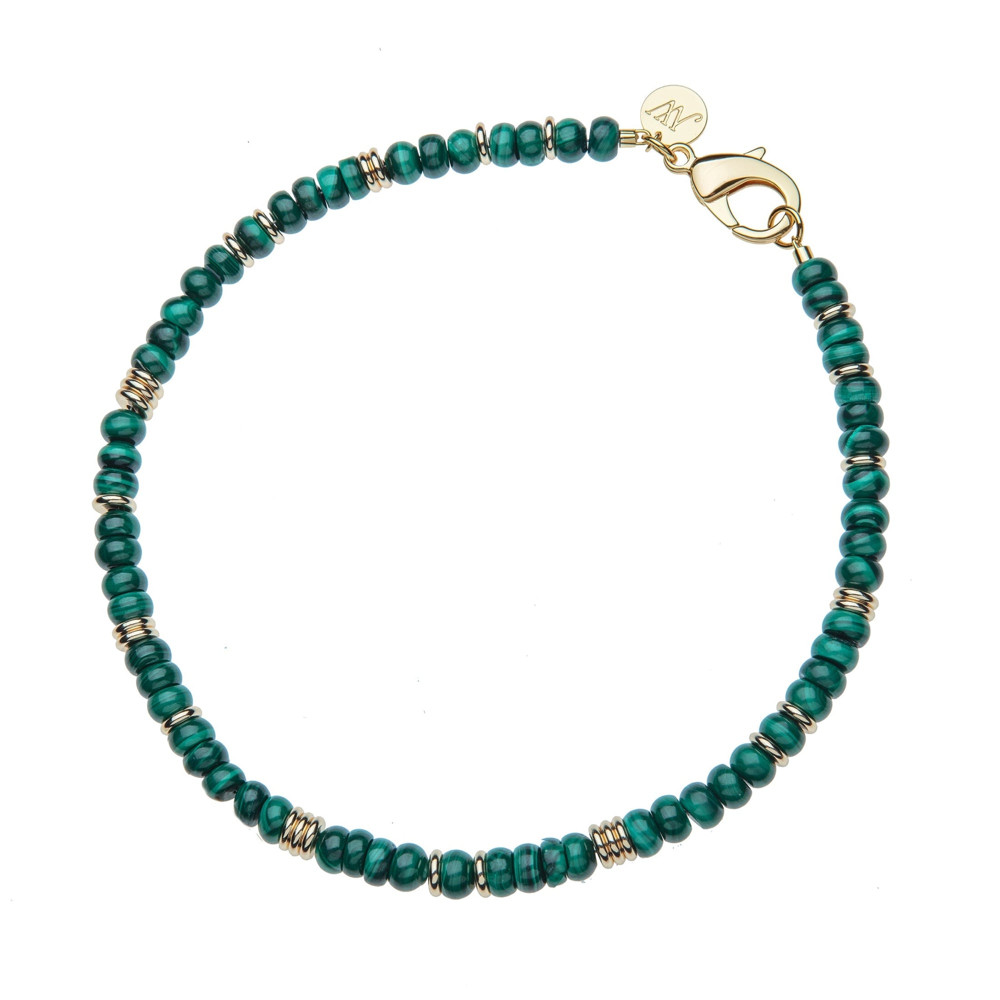 Gumdrop Beaded Necklace Malachite 16" Necklaces Jane Win 
