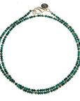 Double Wrap Diamond Cut Beaded Necklace Malachite and Gold Necklaces Jane Win 