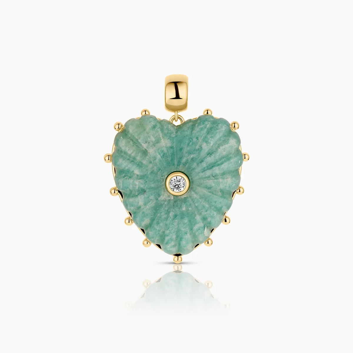 Marlene Heart Bail Charm Amazonite Necklace Charm Thatch 