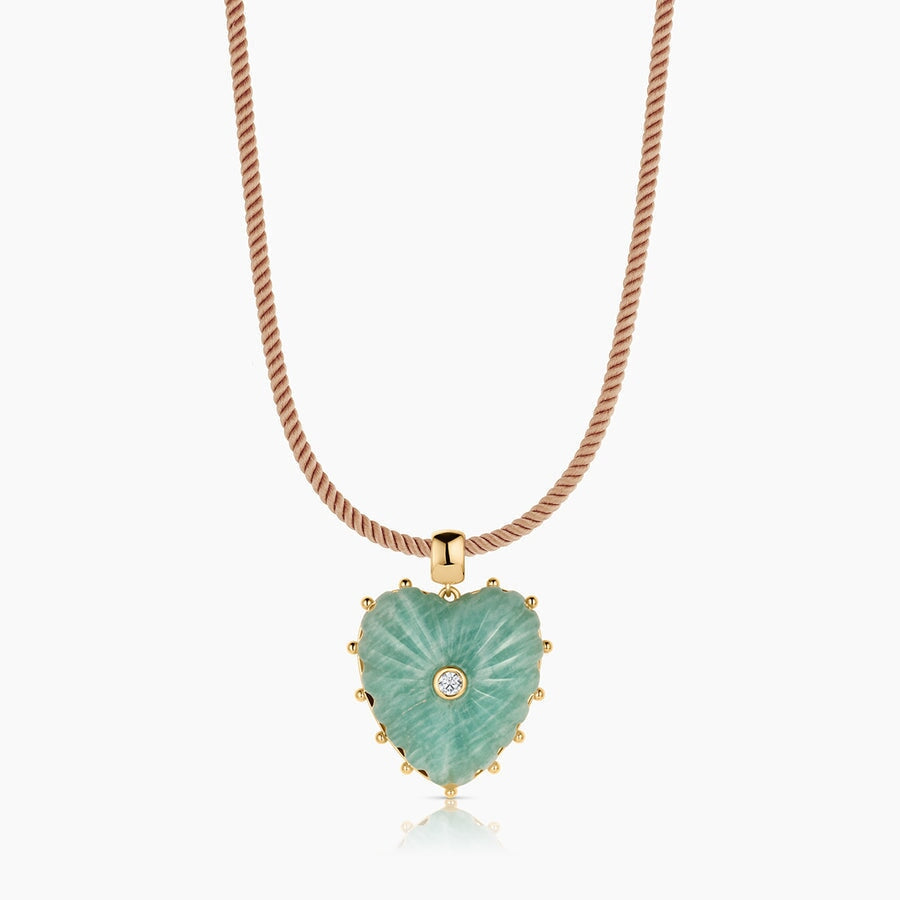 Marlene Heart Bail Charm Amazonite Necklace Charm Thatch 
