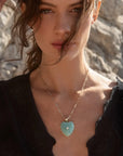 Marlene Heart Bail Charm Amazonite Necklace Charm Thatch 