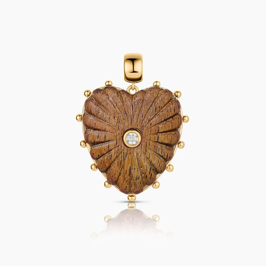 Marlene Heart Bail Charm Tiger's Eye Necklace Charm Thatch 