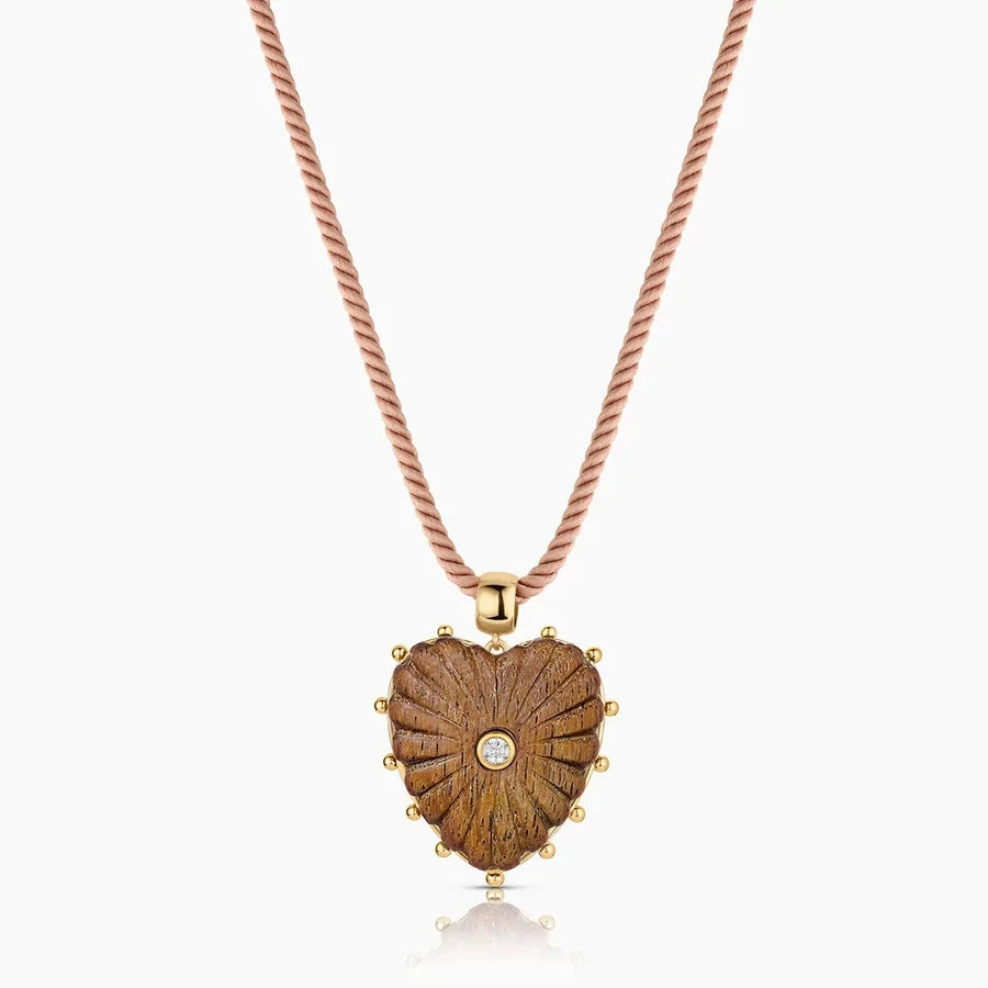 Marlene Heart Bail Charm Tiger's Eye Necklace Charm Thatch 