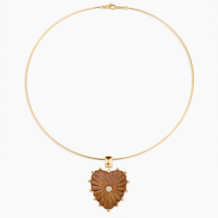 Marlene Heart Bail Charm Tiger's Eye Necklace Charm Thatch 