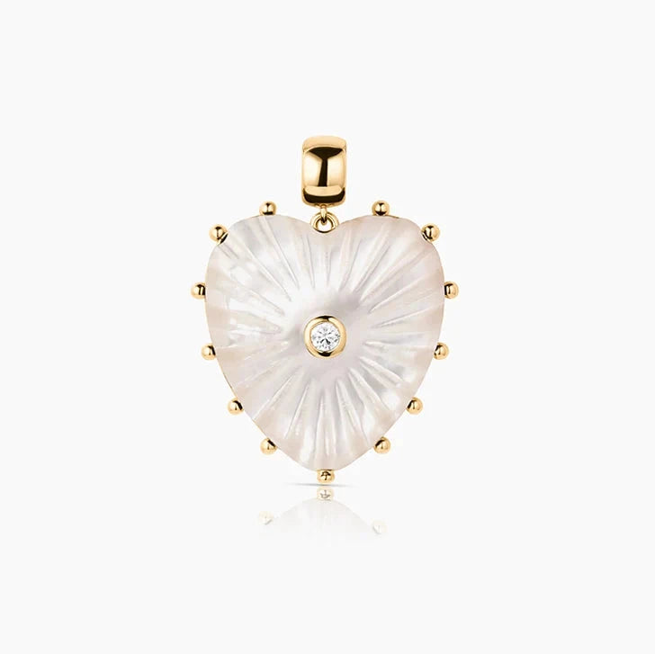 Marlene Heart Bail Charm Mother of Pearl Necklace Charm Thatch 