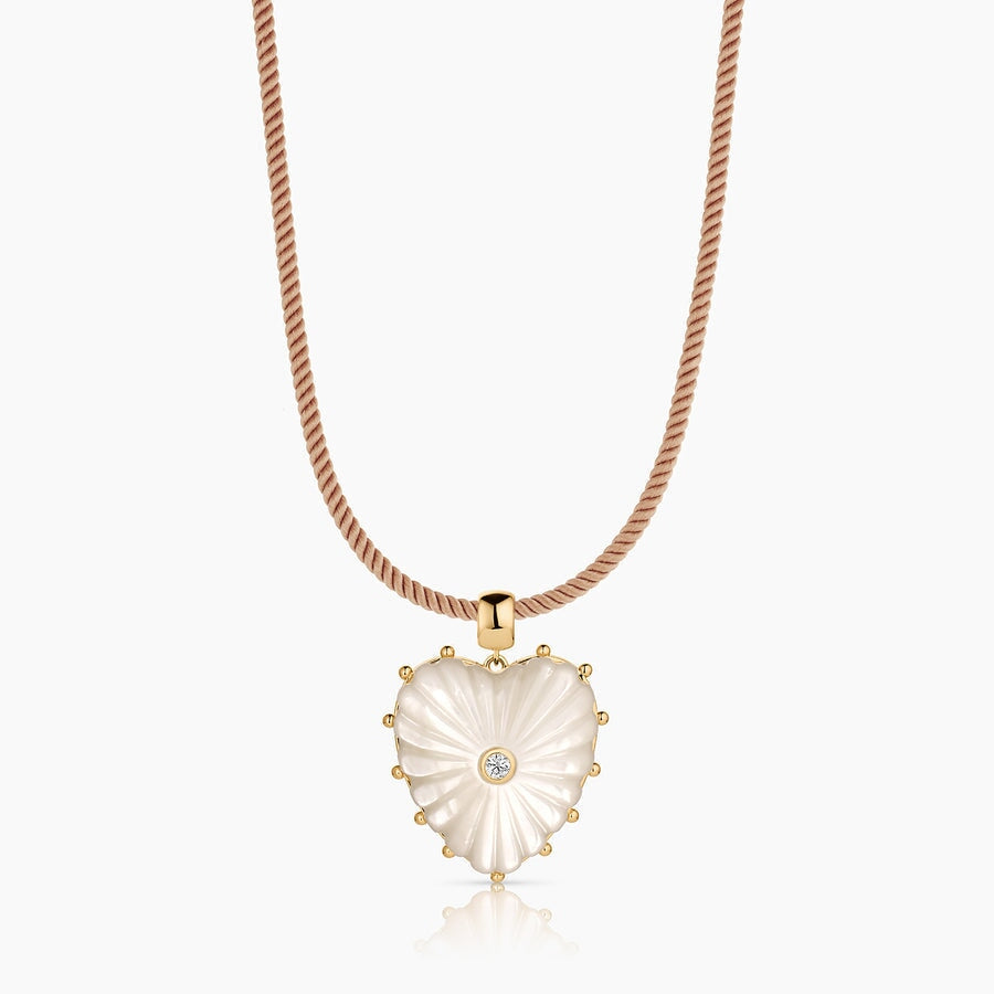 Marlene Heart Bail Charm Mother of Pearl Necklace Charm Thatch 