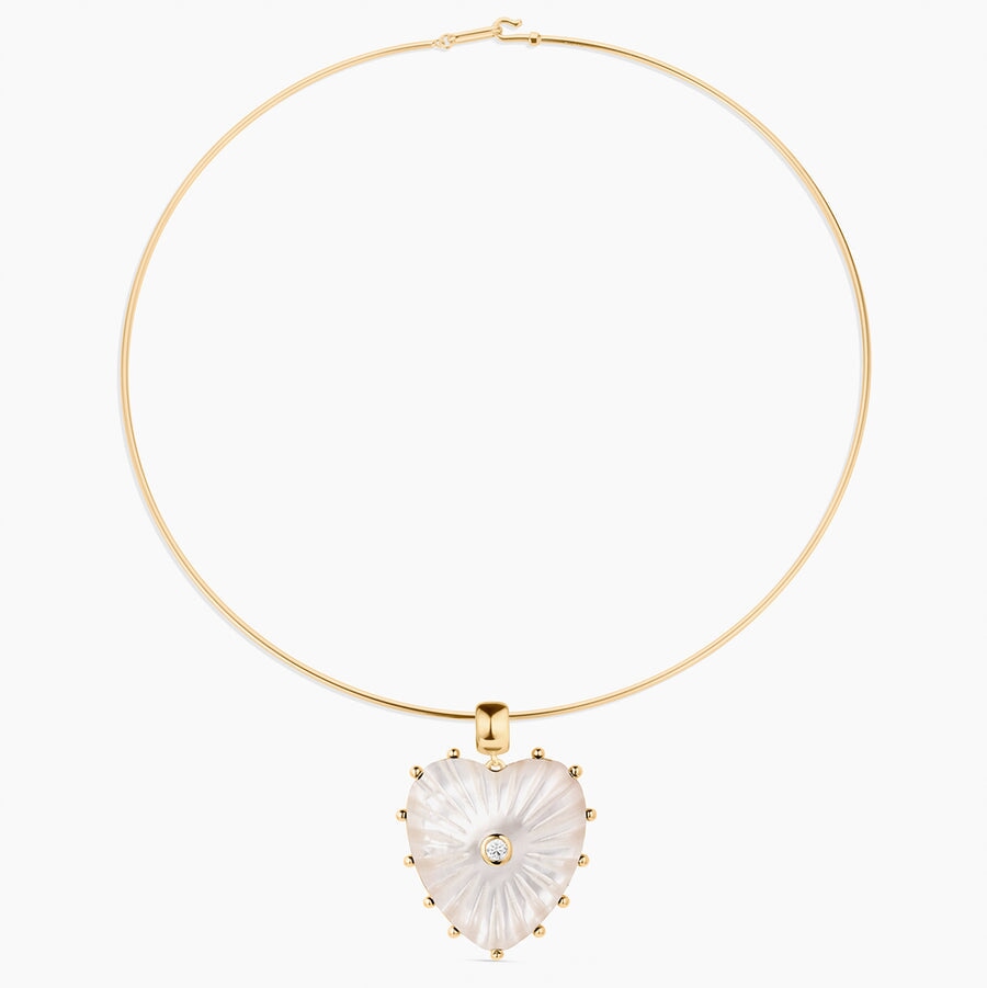 Marlene Heart Bail Charm Mother of Pearl Necklace Charm Thatch 