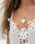 Marlene Heart Bail Charm Mother of Pearl Necklace Charm Thatch 