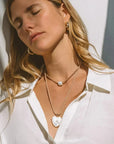 Celine Bead Charm Mother of Pearl Necklace Charm Thatch 