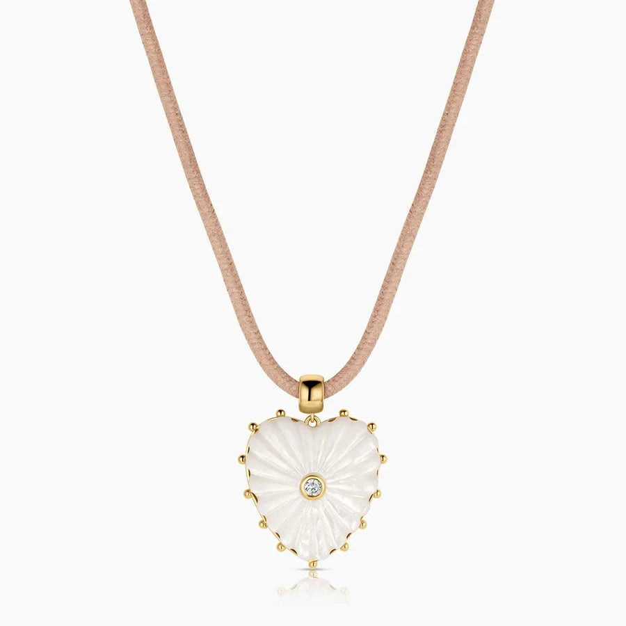 Marlene Heart Bail Charm Mother of Pearl Necklace Charm Thatch 