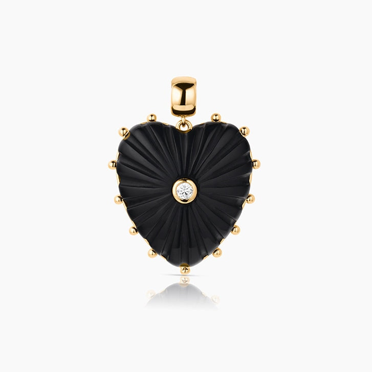 Marlene Heart Bail Charm Onyx Necklace Charm Thatch 