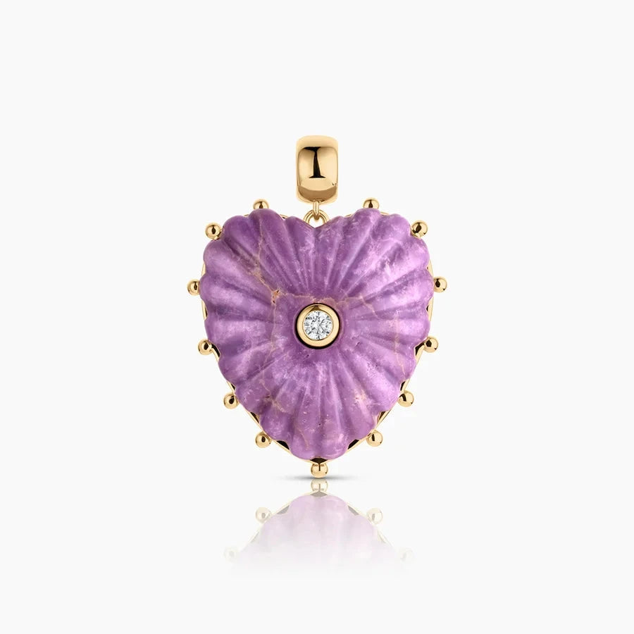 Marlene Heart Bail Charm Purple Mica Necklace Charm Thatch 