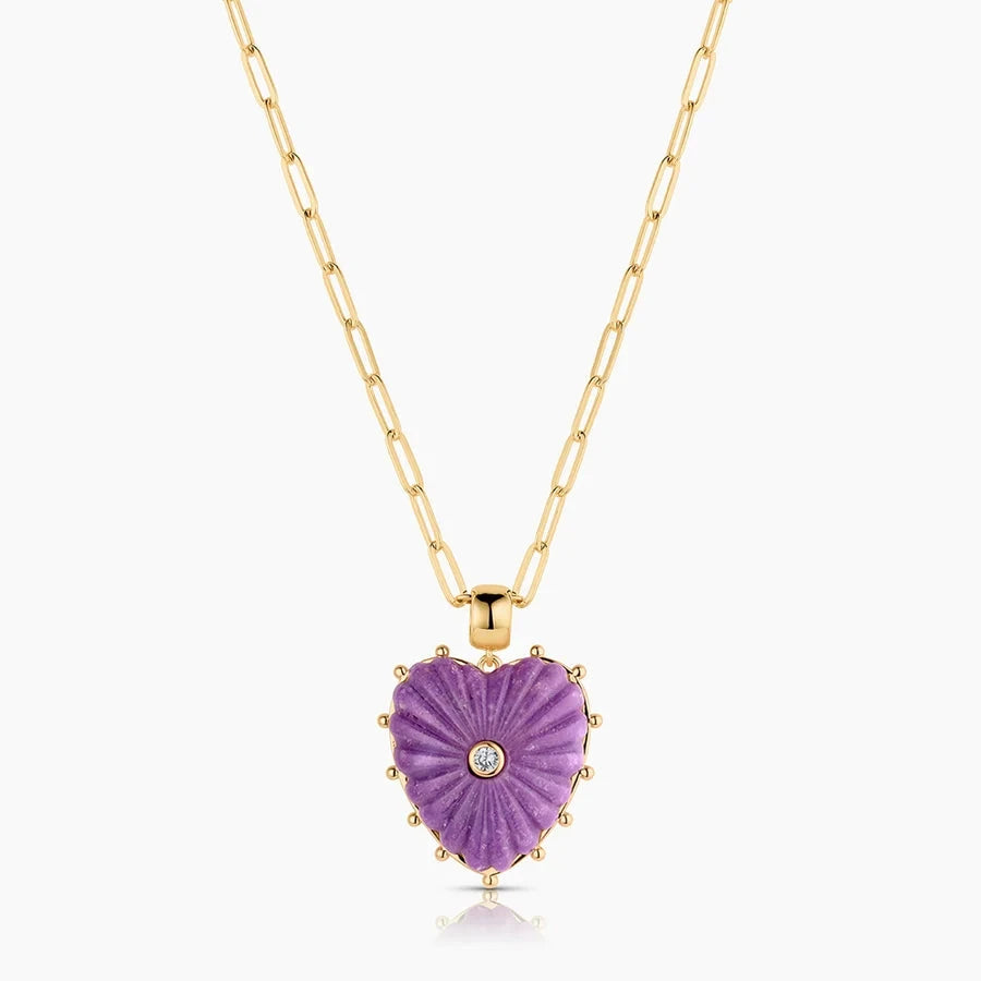 Marlene Heart Bail Charm Purple Mica Necklace Charm Thatch 