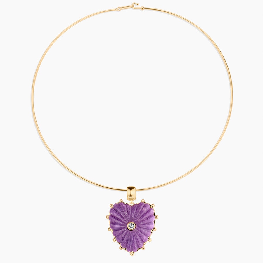 Marlene Heart Bail Charm Purple Mica Necklace Charm Thatch 