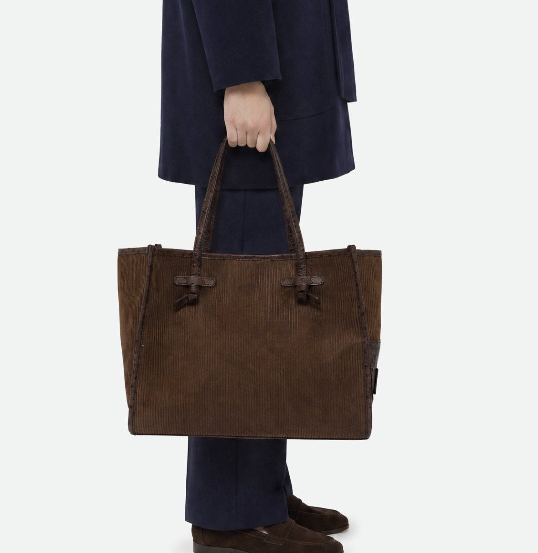 Large Marcella Cord Espresso Tote &amp; Satchel Gianni Chiarini 