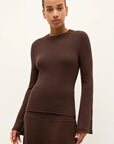 Carrey Top Cacao Sweater - Crewneck Marie Oliver 