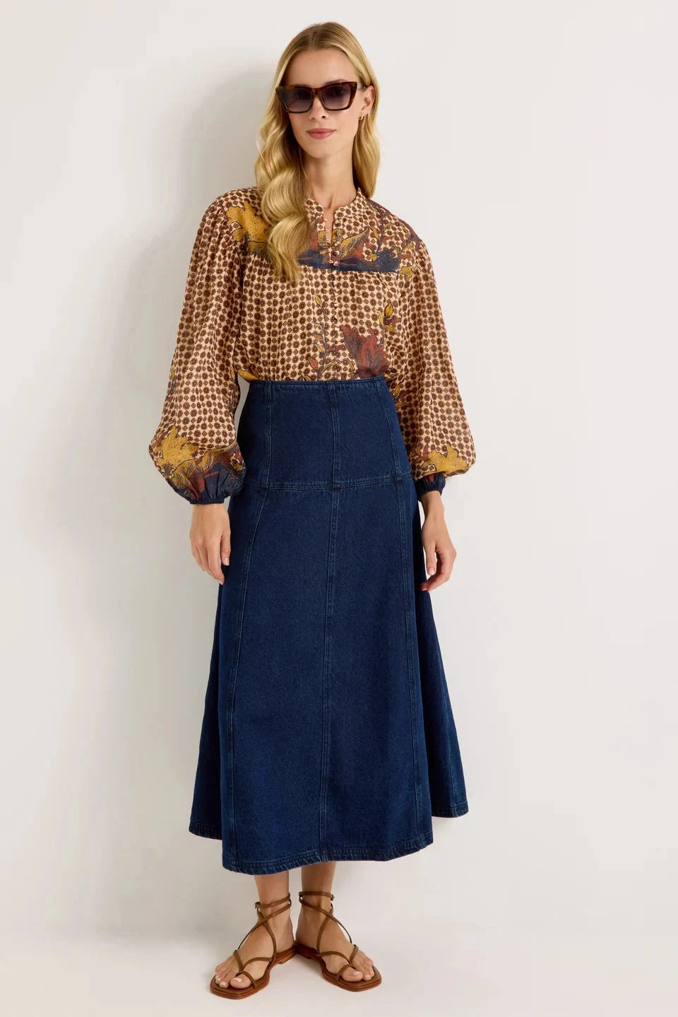 Yuko Denim Skirt Dark Wash Skirts - Midi Marie Oliver 