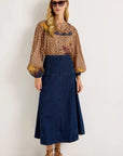 Yuko Denim Skirt Dark Wash Skirts - Midi Marie Oliver 