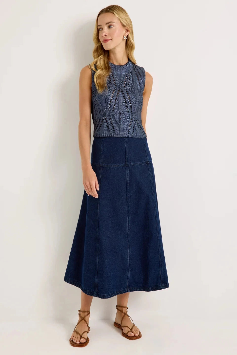 Yuko Denim Skirt Dark Wash Skirts - Midi Marie Oliver 