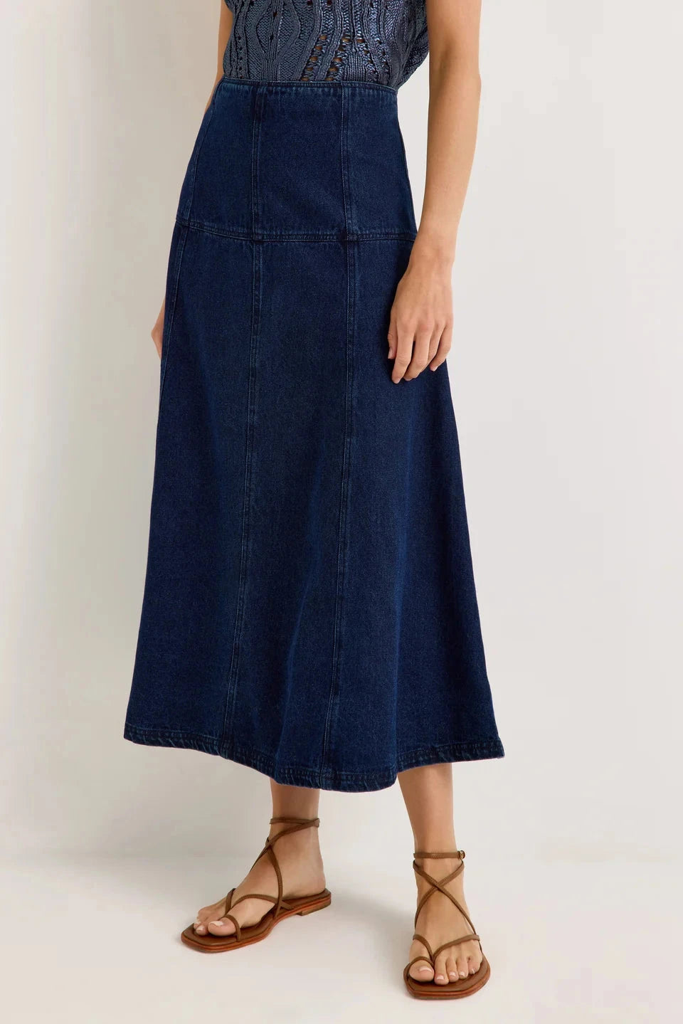 Yuko Denim Skirt Dark Wash Skirts - Midi Marie Oliver 