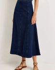 Yuko Denim Skirt Dark Wash Skirts - Midi Marie Oliver 