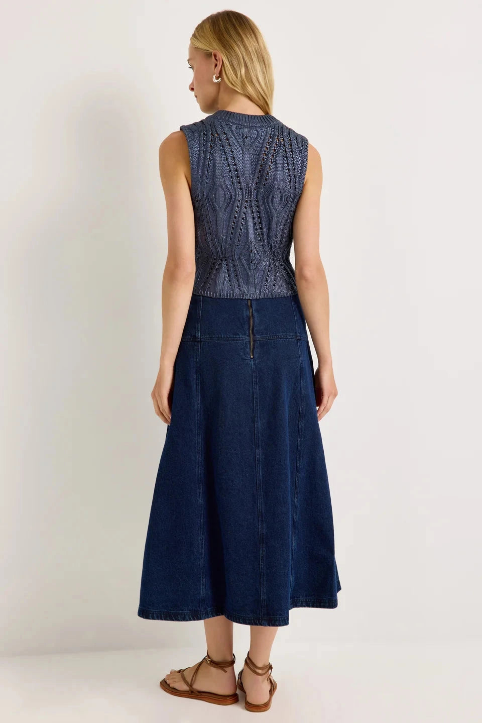 Yuko Denim Skirt Dark Wash Skirts - Midi Marie Oliver 