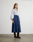 Hudley Skirt Classic Indigo Blue Skirts - Midi Tanya Taylor 